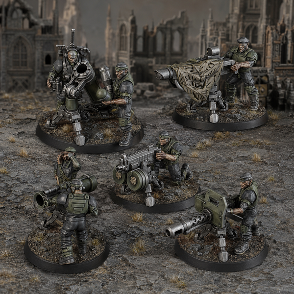 Green Hell Division Heavy Fire Support Squad by DakkaDakka (AI Painted)