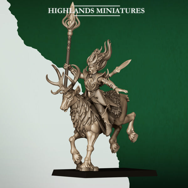 Feral Elves - Moonlight Sisters Deer Rider Cavalry  Unit by Highlands Miniatures