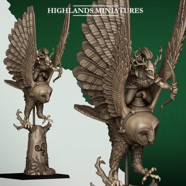 Feral Elves - Great Owl Riders  Unit by Highlands Miniatures
