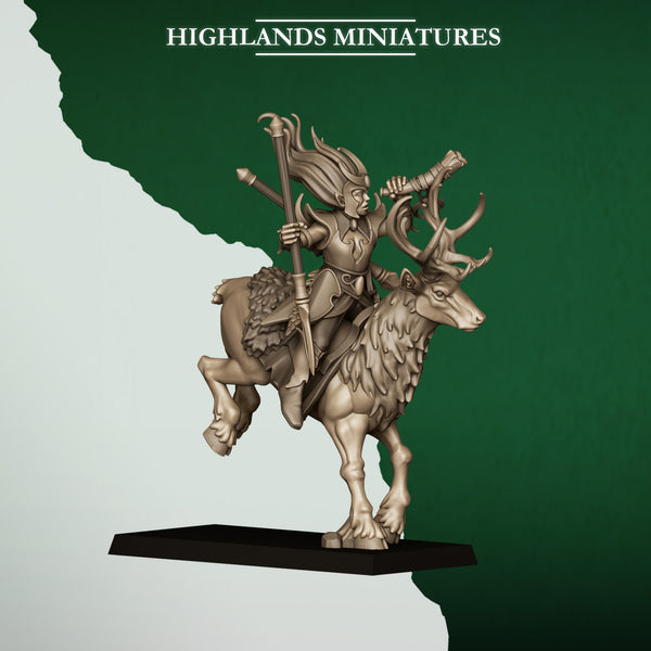 Feral Elves - Moonlight Sisters Deer Rider Cavalry  Unit by Highlands Miniatures