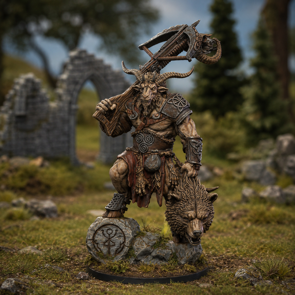 The Primordial Herd - The Hunter Wildhorn Chieftain  Unit by Lost Kingdom Miniatures