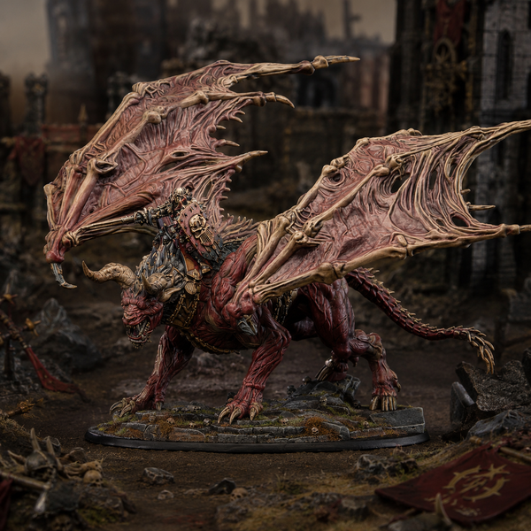 Warriors of the Dark Gods (Legion of Skulls)  - Gaseric the Skull King on Drachimera  Unit by Lost Kingdom Miniatures