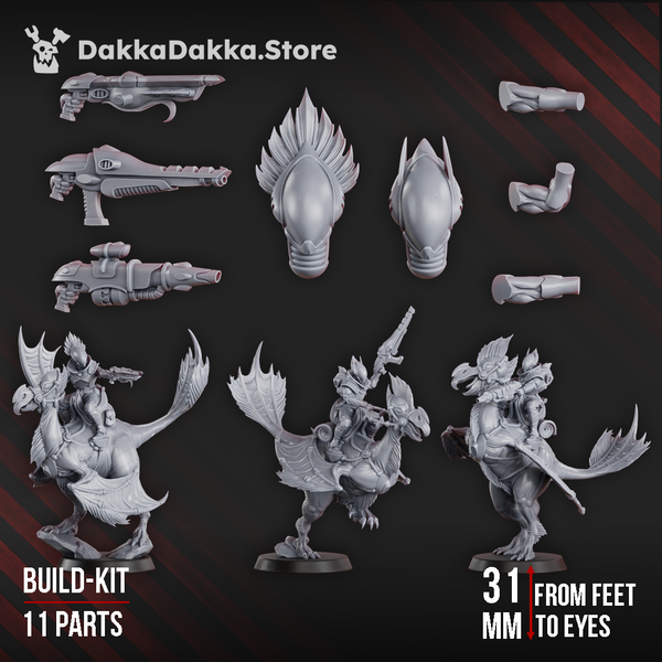 The Spacelair Anchorites - Spacelair Dino Riders Team (Build Kit) by Dakka Dakka