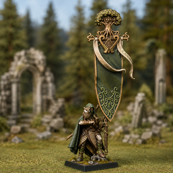 Feral Elves - Battle Standard Bearer  Unit by Highlands Miniatures