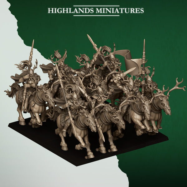 Feral Elves - Forest Riders Cavalry  Unit by Highlands Miniatures