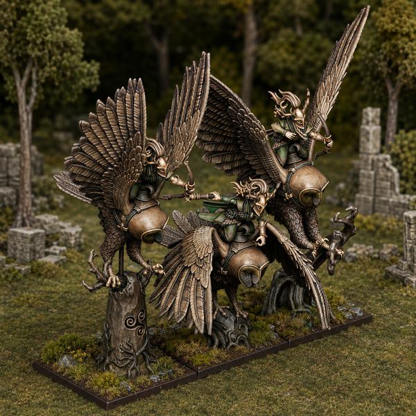 Feral Elves - Great Owl Riders  Unit by Highlands Miniatures