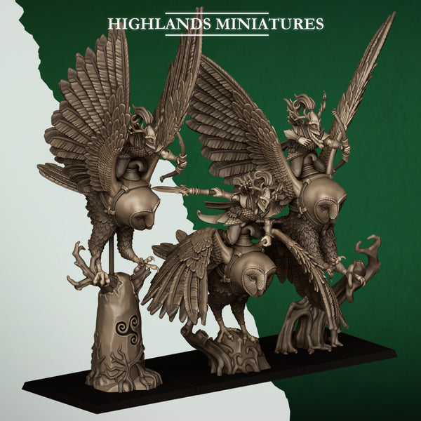 Feral Elves - Great Owl Riders  Unit by Highlands Miniatures