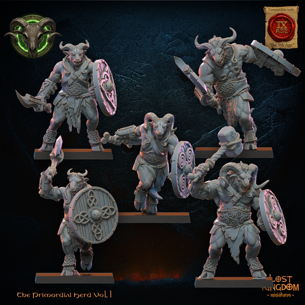 The Primordial Herd - Wildhorn Herd  Unit by Lost Kingdom Miniatures