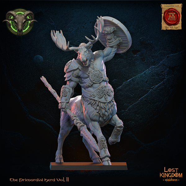 The Primordial Herd - Talvren, Centaur Chieftan  Unit by Lost Kingdom Miniatures