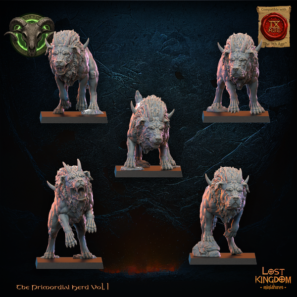The Primordial Herd - Feral Hounds  Unit by Lost Kingdom Miniatures