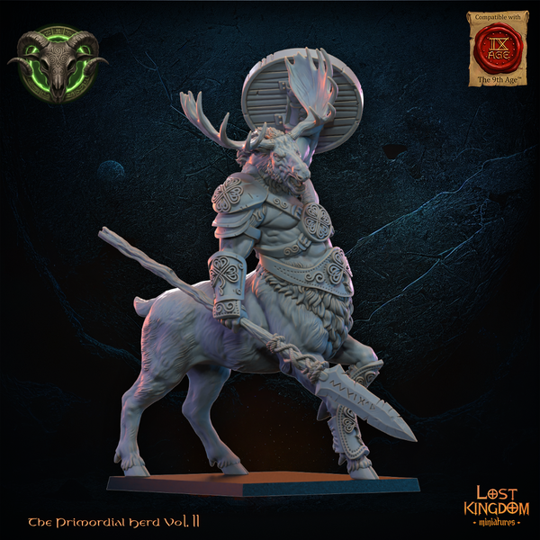 The Primordial Herd - Talvren, Centaur Chieftan  Unit by Lost Kingdom Miniatures