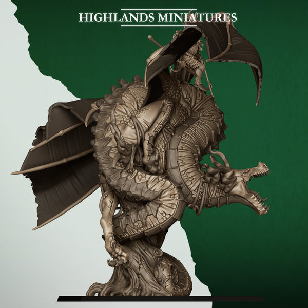 Feral Elves - Elf Prince on Feral Dragon  Unit by Highlands Miniatures