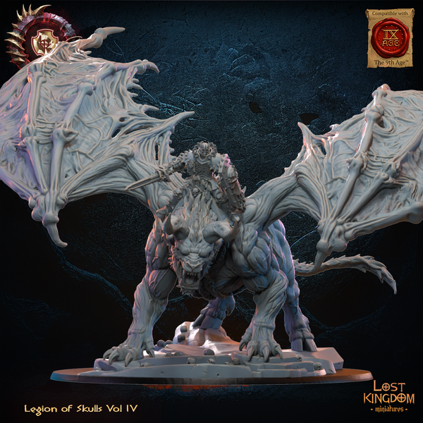 Warriors of the Dark Gods (Legion of Skulls)  - Gaseric the Skull King on Drachimera  Unit by Lost Kingdom Miniatures