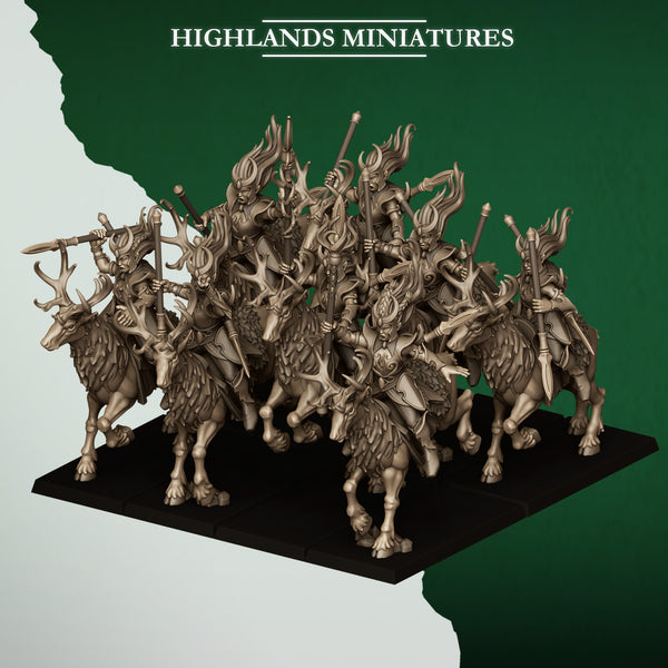 Feral Elves - Moonlight Sisters Deer Rider Cavalry  Unit by Highlands Miniatures