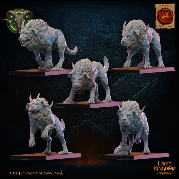 The Primordial Herd - Feral Hounds  Unit by Lost Kingdom Miniatures