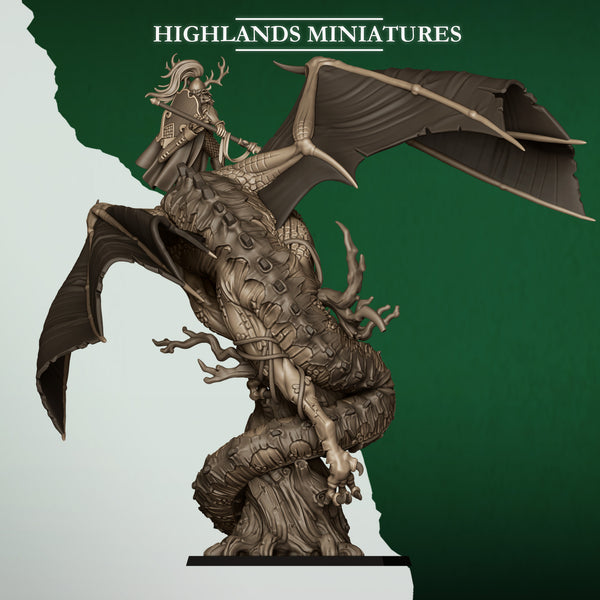 Feral Elves - Elf Prince on Feral Dragon  Unit by Highlands Miniatures