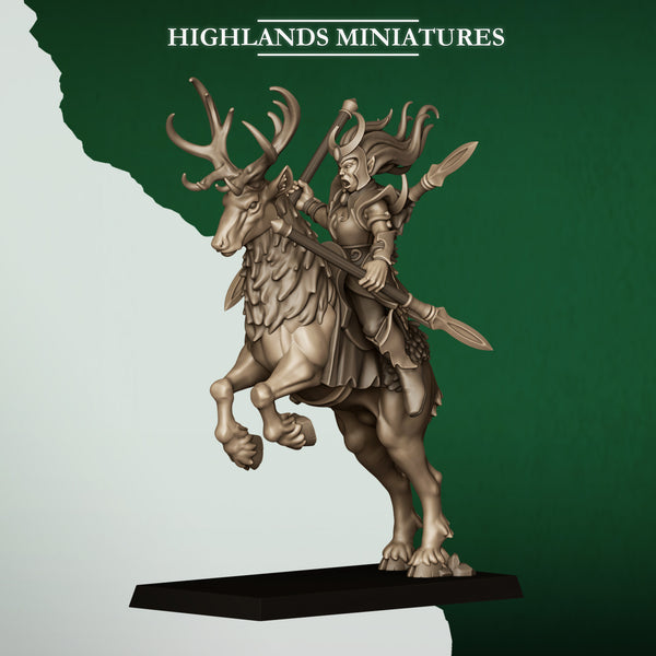 Feral Elves - Moonlight Sisters Deer Rider Cavalry  Unit by Highlands Miniatures