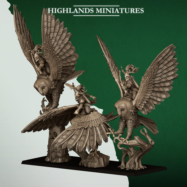 Feral Elves - Great Owl Riders  Unit by Highlands Miniatures