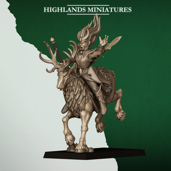 Feral Elves - Moonlight Sisters Deer Rider Cavalry  Unit by Highlands Miniatures