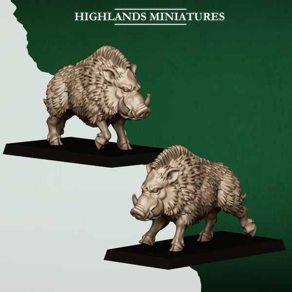 Feral Elves - Feral Animal Pack  Unit by Highlands Miniatures