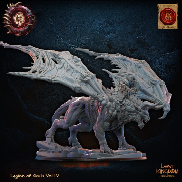 Warriors of the Dark Gods (Legion of Skulls)  - Gaseric the Skull King on Drachimera  Unit by Lost Kingdom Miniatures