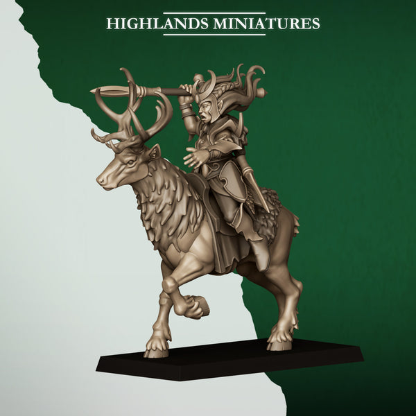 Feral Elves - Moonlight Sisters Deer Rider Cavalry  Unit by Highlands Miniatures