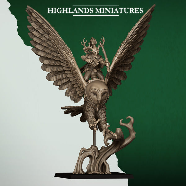 Feral Elves - Great Owl Riders  Unit by Highlands Miniatures