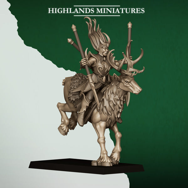 Feral Elves - Moonlight Sisters Deer Rider Cavalry  Unit by Highlands Miniatures