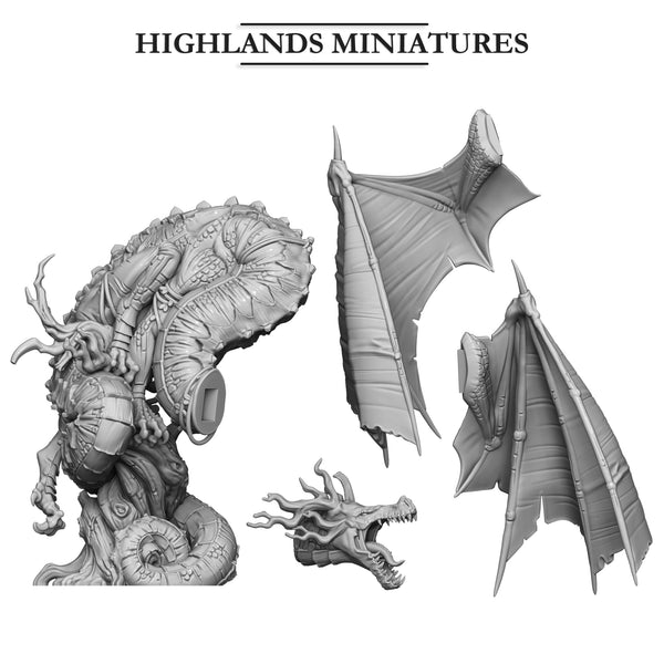 Feral Elves - Elf Prince on Feral Dragon  Unit by Highlands Miniatures
