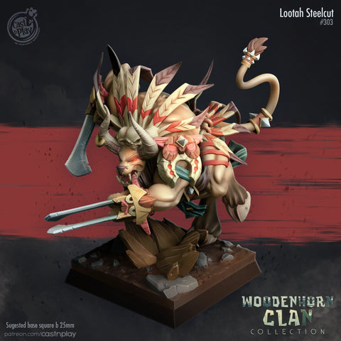 Lootah Steelcut  Minotaur Miniature, high quality 3d printed miniature for tabletop games