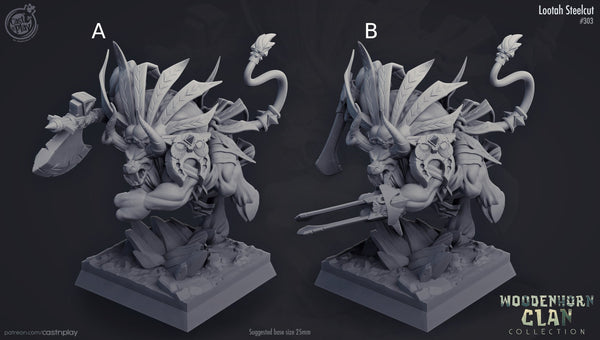 Lootah Steelcut  Minotaur Miniature, high quality 3d printed miniature for tabletop games