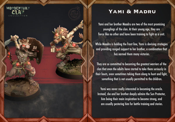 Yaami & Maadru young Minotaur Miniature, high quality 3d printed miniature for tabletop games