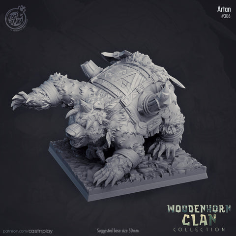 50MM Artan the Warbear,  Cast n Play Woodenhorn Clan