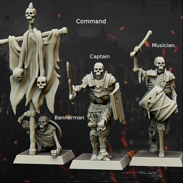 Skeleton Warriors / Spearmen by Highlands Miniatures