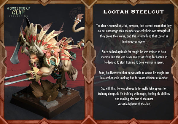 Lootah Steelcut  Minotaur Miniature, high quality 3d printed miniature for tabletop games