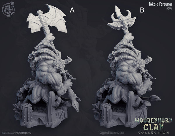 Tokala Farcutter Minotaur Miniature, high quality 3d printed miniature for tabletop games