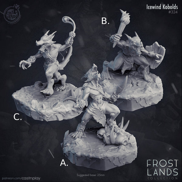 Icewind Kobolds Cast N Play Frostlands 3d Printed Miniature