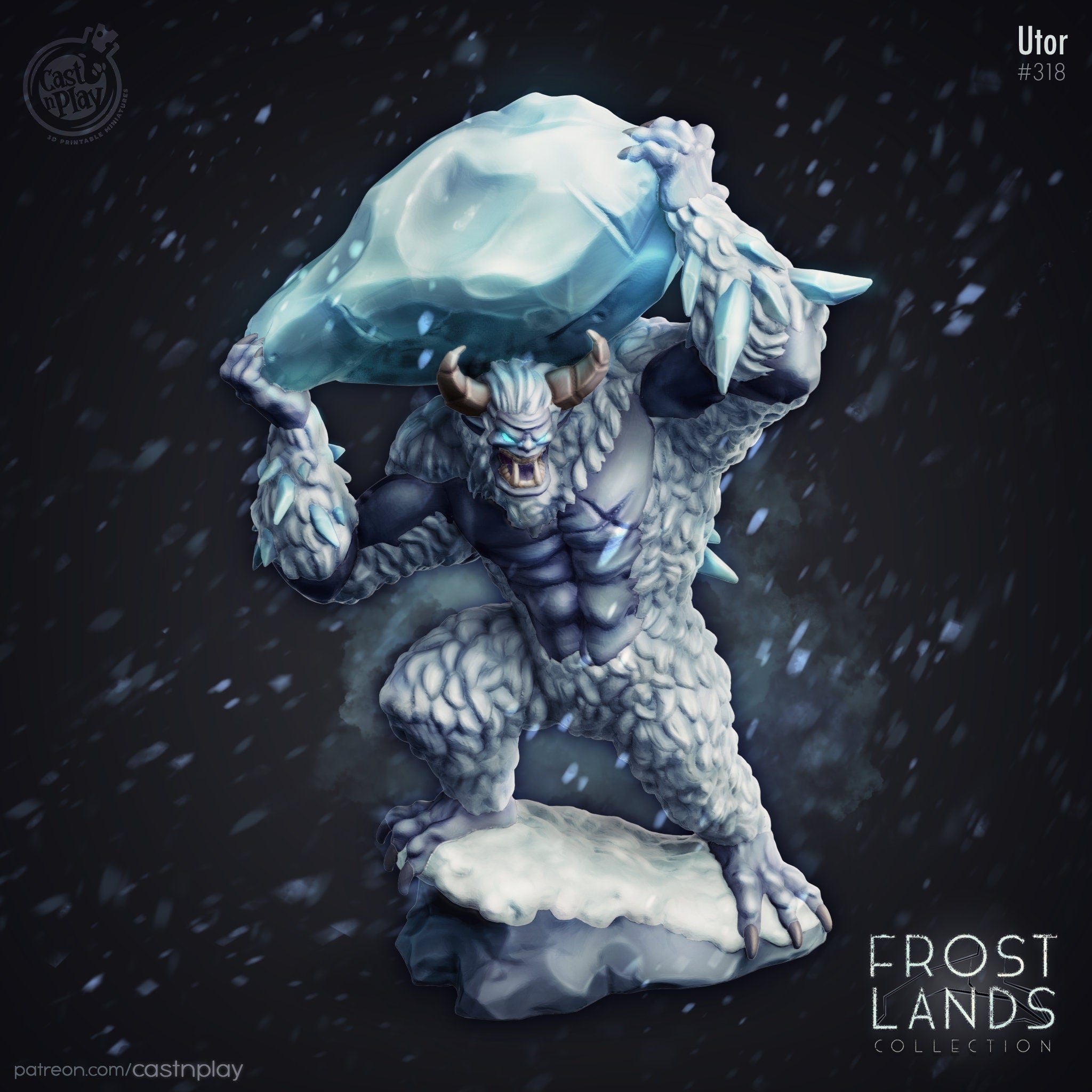 Utor the Yeti Cast N Play Frostlands 3d Printed Miniature