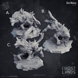 Dire Wolves Cast N Play Frostlands 3d Printed Miniature