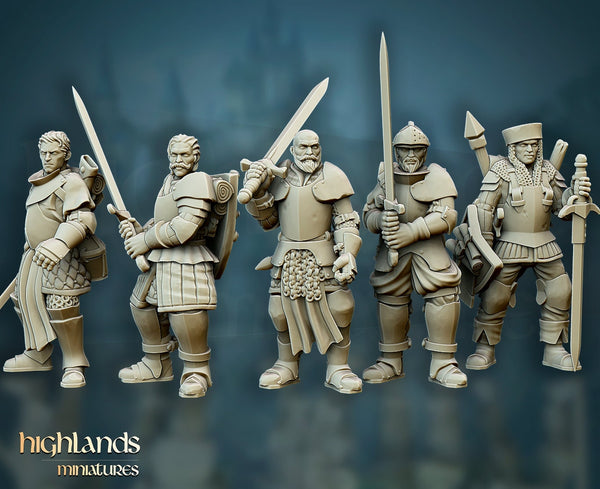 Questing Knights on Foot by Highlands Miniatures