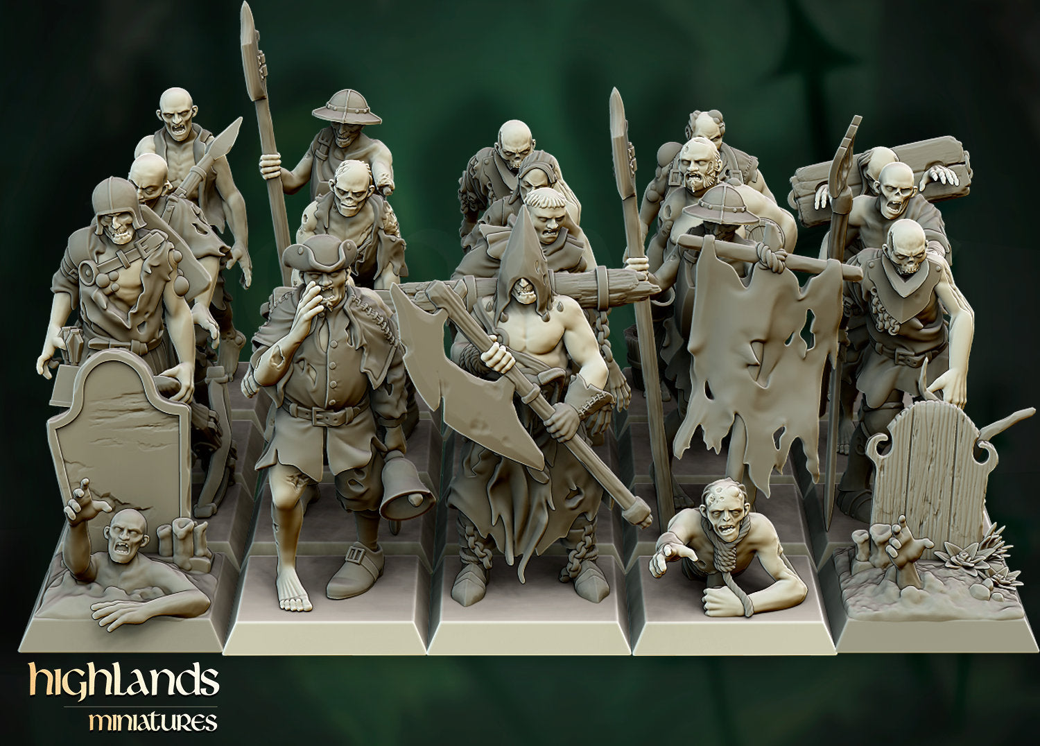 Undead Zombie Unit by Highlands Miniatures