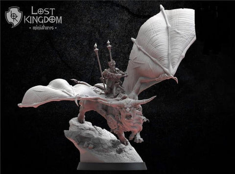 Magmhorin - Krun-Ghaz Firehands on Lammasu By Lost Kingdom Miniatures