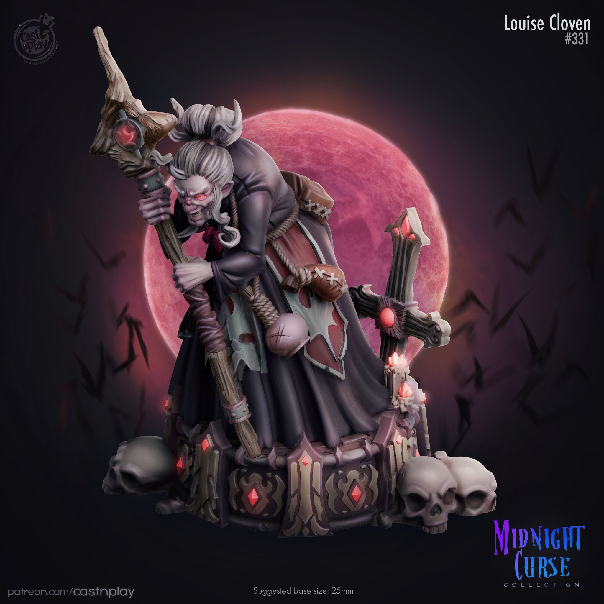 Louise Cloven  Cast N Play Midnight Curse 3d Printed Miniature