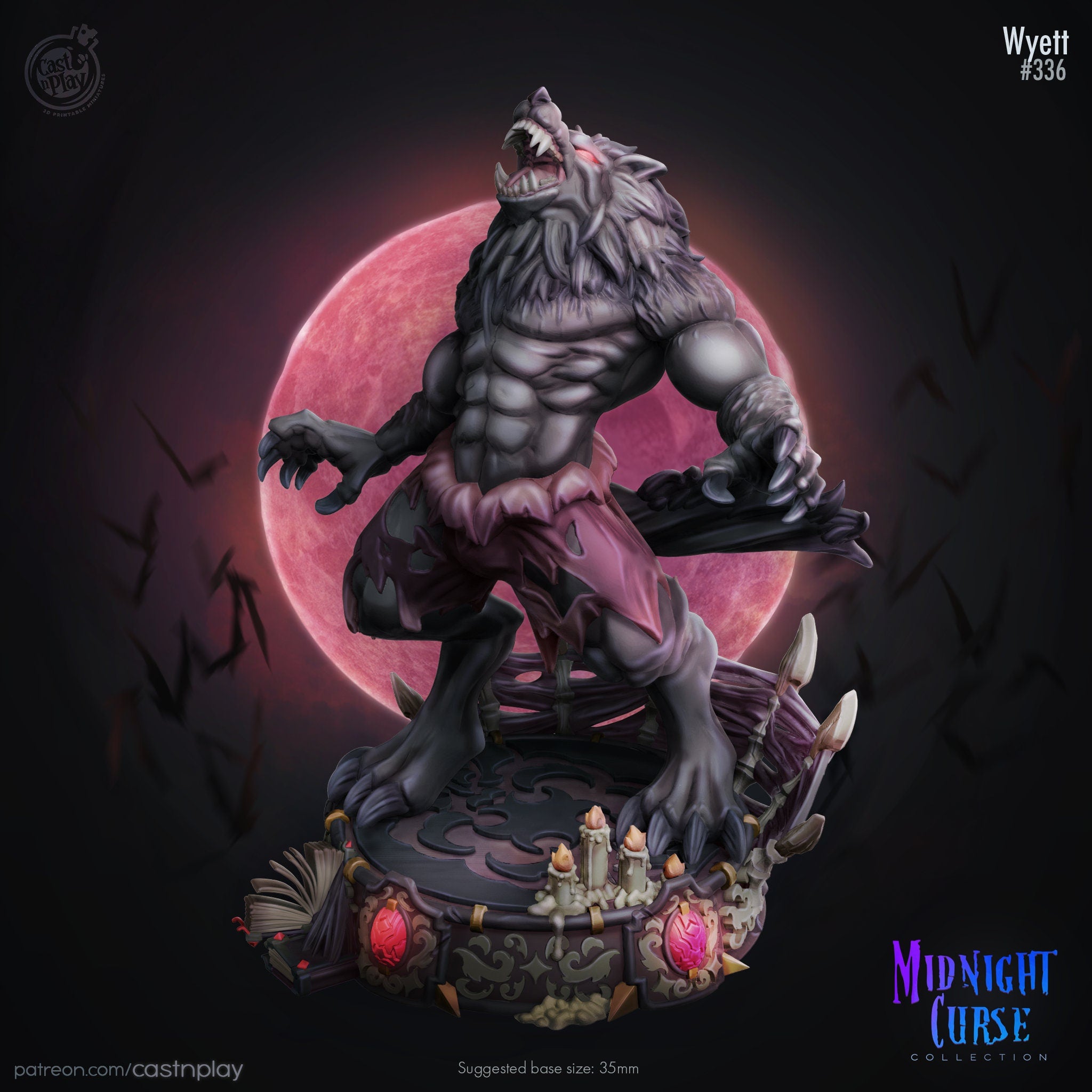 Wyett Cast N Play Midnight Curse 3d Printed Miniature