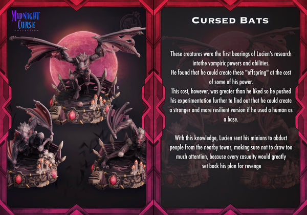 Cursed Bats Cast N Play Midnight Curse 3d Printed Miniature