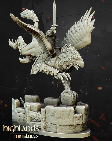 Highlands Miniatures Alexander the young prince on Hippogriff.