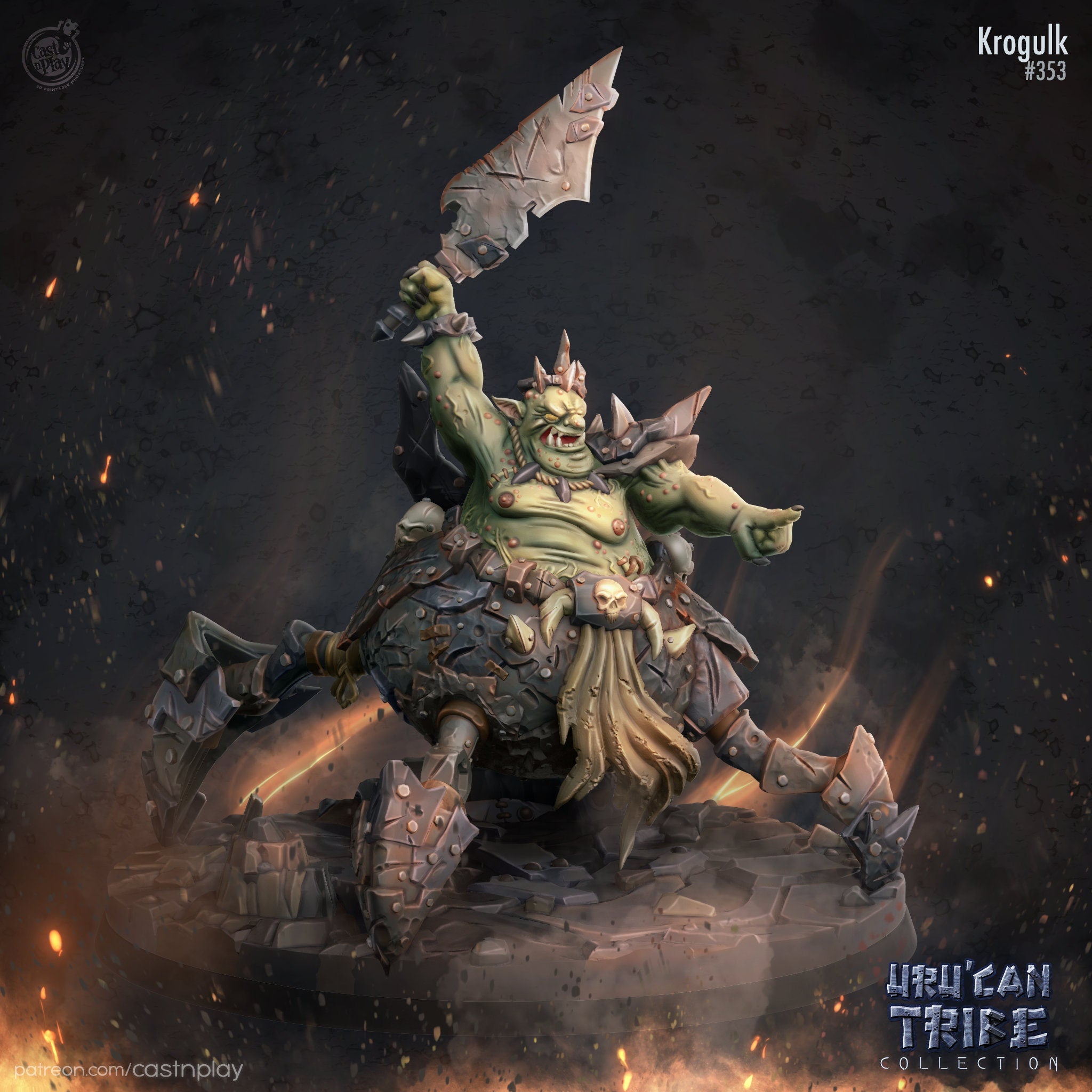 Krogulk Cast N Play UruCan Tribe 3d Printed Miniature