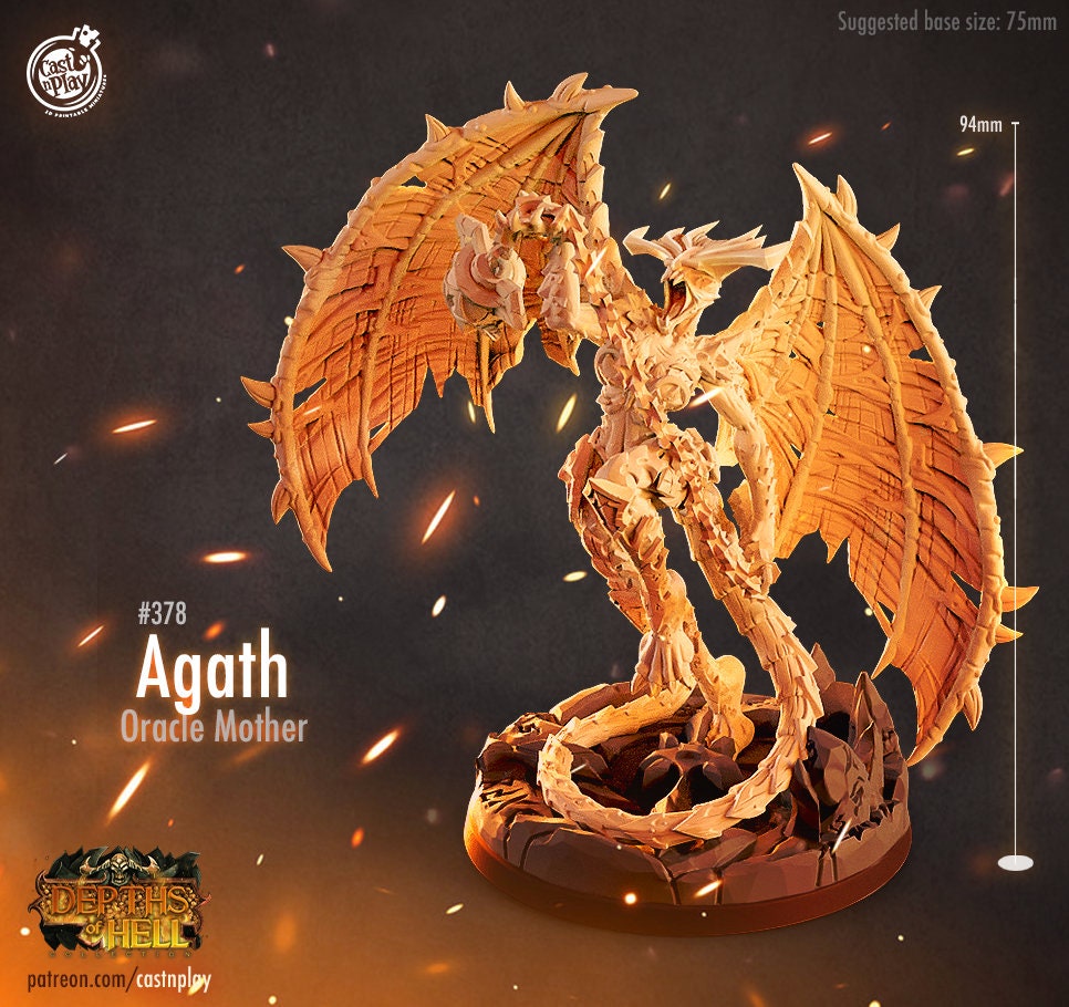 Agath - Oracle Mother  Cast N Play Depths of Hell 3d Printed Miniature