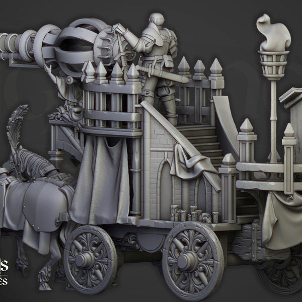 Arcane Cannon on Chariot  by Highlands Miniatures