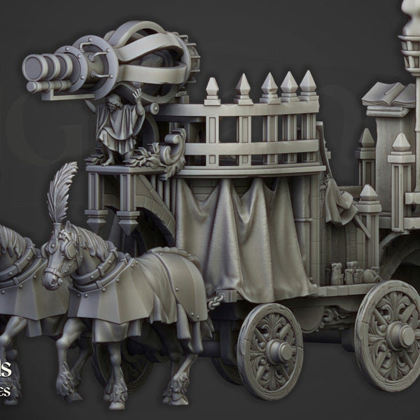 Arcane Cannon on Chariot  by Highlands Miniatures